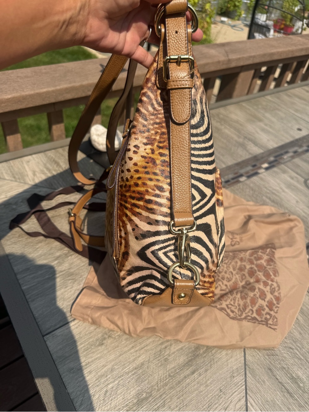 EUC Vintage Original by Sharif 1827 exotic genuine leather Hobo Shoulder Bag - Picture 5 of 13
